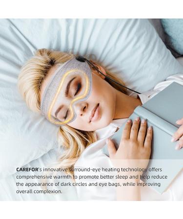 Heated 3D Blackout Memory Foam Sleep Eye Mask for Deeper Relaxation - Ideal for Nap, Travel, Migraine Relief - Black (wired) - Buy Online on GoSupps.com
