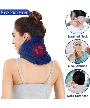 JOBYNA Heating Pad for Neck - Hands-Free Electric Heated Neck Wrap for Pain Relief - Adjustable Size/Temperature - Navy - Buy Online on GoSupps.com