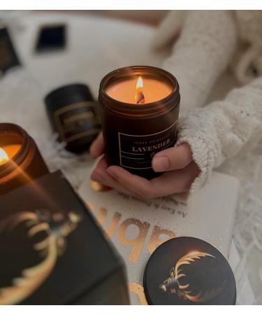 Three Reindeers Aromatherapy Delight Candle - 9oz Black Soy Wax Jar with Wood Wicks | Long-Lasting Lavender Scent | International Shipping Available - Buy Online on GoSupps.com