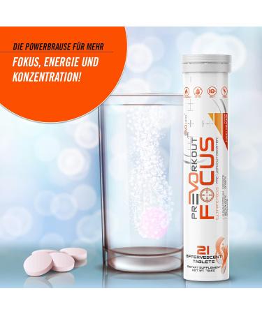 Shop Evolabs Pre-Workout Focus Booster Effervescent Tablets - Fizzy Bubblegum & Orange Flavor for Enhanced Focus Endurance & Reaction - 42 Tablets - Buy Online on GoSupps.com