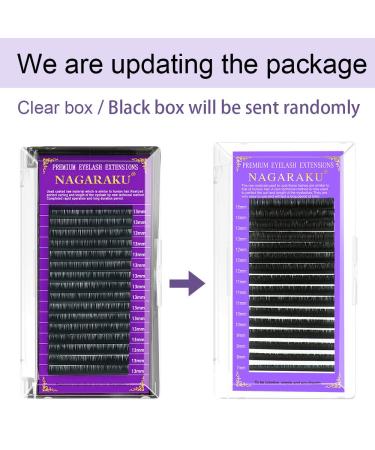 NAGARAKU 0.03mm D Curl Individual Eyelash Extensions - 14mm 16 Rows | Soft Natural Matte Black | Professional Mega Volume Beauty Salon Supplies - Buy Online on GoSupps.com