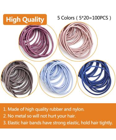 100 Colorful Hair Ties - Metal-Free Elastic Ponytail Holders for Girls & Women | Hair Accessories for Thin Hair - Buy Online on GoSupps.com
