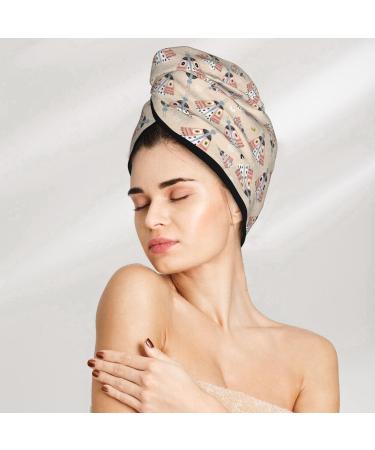 Colorful Moths Microfiber Hair Towel Super Absorbent Quick Dry Hair Wrap for All Hair Types | Soft Coral Velvet Towel for Women - Buy Online on GoSupps.com