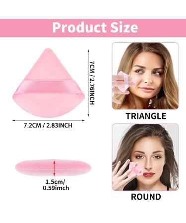 Sibba Triangle Shape Powder Puff Set 3 Soft Cosmetic Sponges for Loose Powder & Foundation | Large Cotton Makeup Cushions (Pink) International Shipping Available - Buy Online on GoSupps.com