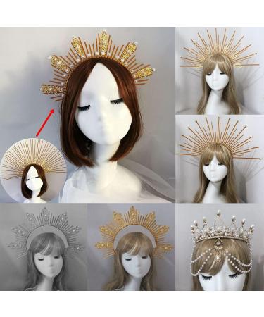 amangul Cosplay Angel Aureole Shape Headband Materials Festival Hair Hoop Christmas Shows Headpiece New Year Costume(Ts 56A Gold Material) - Buy Online on GoSupps.com