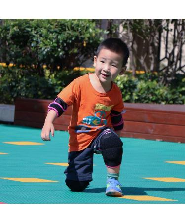 Adjustable Soft Kids Elbow and Knee Pads Set for Sports and Activities - Rose M - Buy Online on GoSupps.com