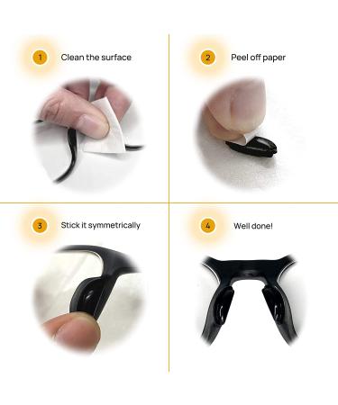 Adhesive Anti-Slip Eyeglasses Nose Grips - 10 Pairs (Black) | Comfortable Nose Support Pads - Buy Online on GoSupps.com