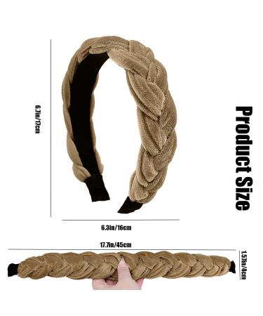 BOYIVI Velvet Braided Headbands 3-Piece Set for Women - Dark Color Wide Hairband for Sport and Yoga - Buy Online on GoSupps.com