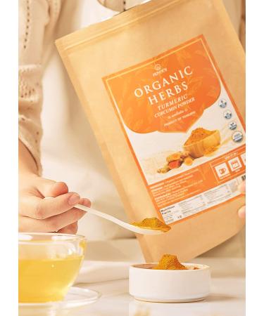 Organic Turmeric Root Powder 8 Oz - Curcumin Superfood for Healthy Recipes | Vegan, Gluten Free, Non GMO - Anti-Inflammatory Benefits - Buy Online on GoSupps.com