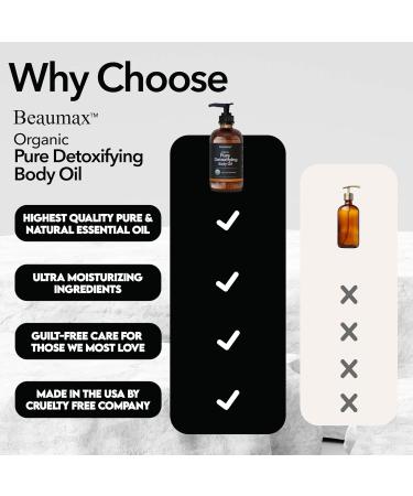 Pure Detoxifying Body Oil - USDA Organic 240ml | Best Natural Body Oil for Radiant Skin - Buy Online on GoSupps.com