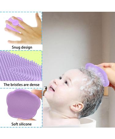 3-Piece Baby Brush Set | Silicone Hair Brush & Oval/Flower Shampoo Brushes for Newborns | International Shipping - Buy Online on GoSupps.com