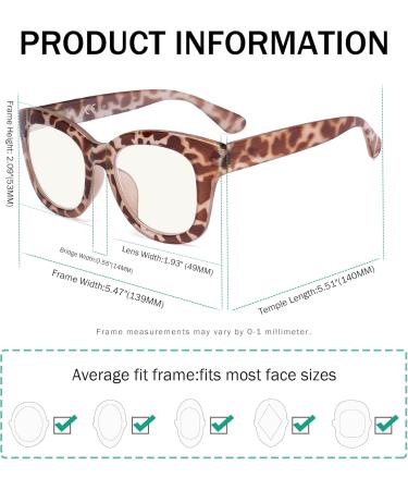 Eyekepper Oversized Progressive Readers for Women - UV Protection Multifocus Computer Glasses - Stylish Brown/Tortoise Trifocal +2.00 - Buy Online on GoSupps.com