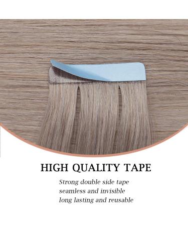 SEGO Tape Extensions - 20 Wefts 30g 100% Remy Real Hair Adhesive Hairpieces - Grey (22/55cm) - Premium Quality Hair Extensions for Effortless Style - Buy Online on GoSupps.com