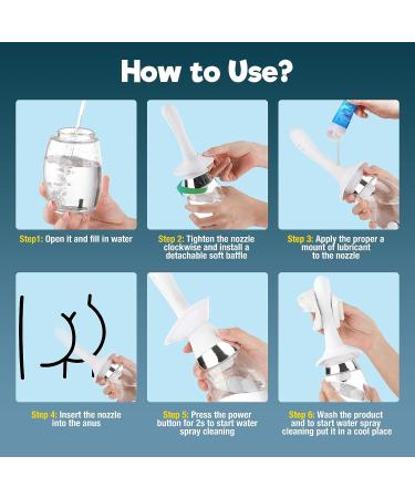 Electric Enema Bulb for Men & Women - 11.8oz Vaginal & Anal Cleaner Douche Kit - Buy Online on GoSupps.com