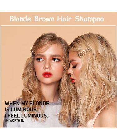 Blonde Brown Hair Color Shampoo 3 in 1 - Instant Natural Dye for Men & Women | Long Lasting Brown Color | Fast Results - Buy Online on GoSupps.com