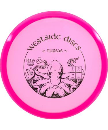 Westside Discs VIP Tursas Midrange Disc Golf Disc | Controllable Midrange Disc | Great for Beginners | 170g Plus | Stamp Color Will Vary Pink