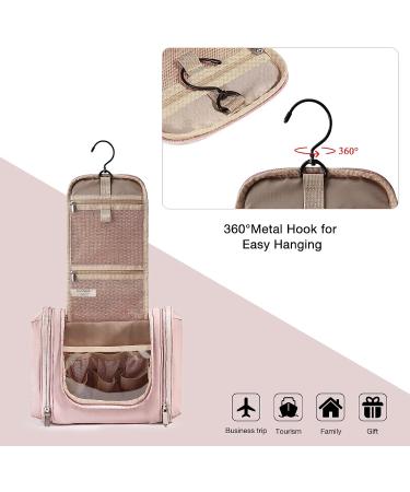 BAGSMART Travel Toiletry Bag for Women - Water-resistant Cosmetic Makeup Organizer with Hanging Hook, Pink - Medium - Buy Online on GoSupps.com