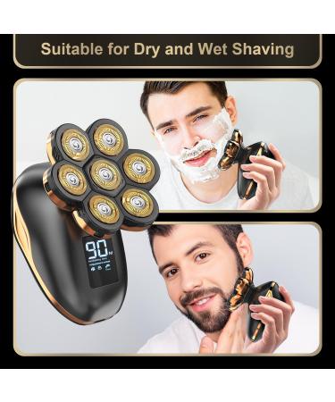 Shop 7D Electric Head Shavers for Bald Men | 5-in-1 Waterproof Rotary Grooming Kit with LED Display - Rechargeable & International Shipping - Buy Online on GoSupps.com