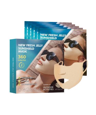 MIESCHER 5Pcs New Fresh Jelly Sunshield Mask Sunscreen Face Patch for Eye Golf Sunscreen Patches Moisturizing Sunl Protection Stickers for Summer Outdoor Outdoor Sports Golf Accessories