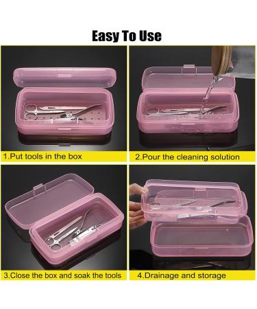 JUXYES Plastic Sterilizing Tray for Nail Art - Portable Sterilizer Organizer Transparent Storage Box for Tools & Accessories (Pink) - Shop Internationally - Buy Online on GoSupps.com