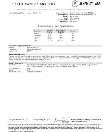 Nature Restore USDA Certified Organic Reishi Mushroom Powder 10 Ounces Non GMO Gluten Free Packaged in California Ganoderma Lucidum/Lingzhi 10 Ounce (Pack of 1) - Buy Online on GoSupps.com