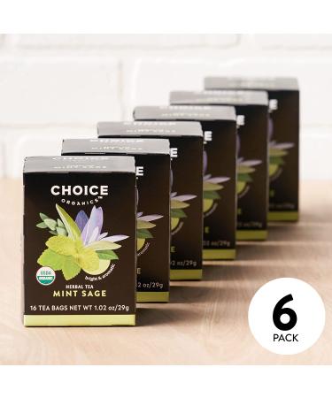 Choice Organic Teas Herbal Mint Sage Tea - Caffeine Free, 16 Bags (1.02 oz) - Buy Online on GoSupps.com