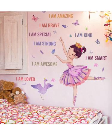 OOTSR Ballet Girls Wall Decals - Inspirational Princess Wall Stickers for Kids Bedroom and Nursery - Buy Online on GoSupps.com