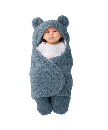 CUQOO Super Soft Swaddles for Newborn - Blue - Thermal Swaddle Baby Blanket for Newborn | Baby Essentials for Newborn Baby Clothes | Newborn Swaddle Sleeping Bag Baby - 100% Cotton Baby Swaddle Wrap