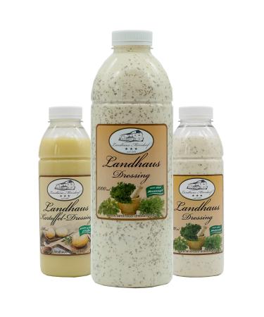 Landhaus M rsdorf Dressing salad dressing + spicy potato dressing suitable for cooking meat fish and vegetarian dishes (0.5l + 1l country house dressing + 0.5 potato dressing)
