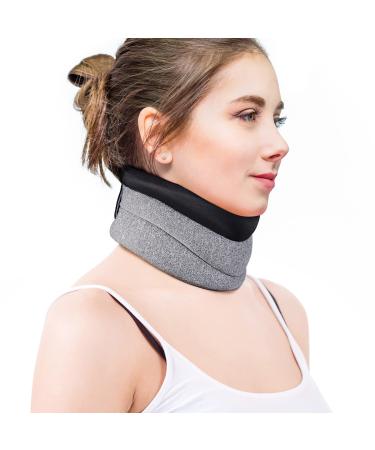 Neck Brace for Neck Pain and Support, Soft Cervical Collar for Sleeping, Wraps Keep Vertebrae Stable and Aligned, Stabilizes & Relieves Pressure in Spine for Women & Men (3.5" Depth Collar, L) Large