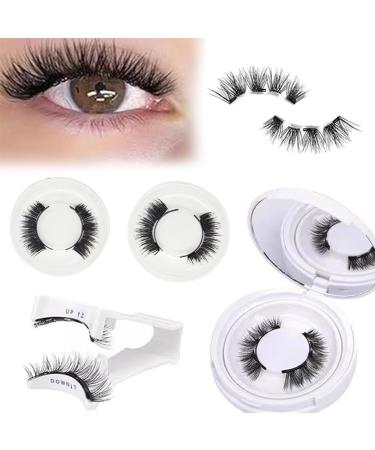 JSTHHTT 3Pair Magnetic Eyelashes Natural Look with Applicator Magnetic Lashes Kit No Glue Needed Reusable Magnetic Eyelashes Easy to Wear and Remove