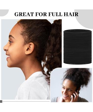 80 Count Extra Long Hair Ties for Thick & Curly Hair - No Metal Elastic Ponytail Holders for Women in Black - Hair Accessories - Buy Online on GoSupps.com