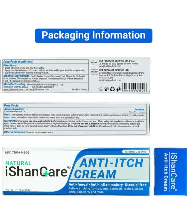 iShanCare Anti Itch Soothing Cream Extra Strong Skin Itch Relieving Ointment for Full Body Itching Caused by Seasonal Changes Dermatitis Eczema Rashes Psoriasis Hives Bu - Buy Online on GoSupps.com