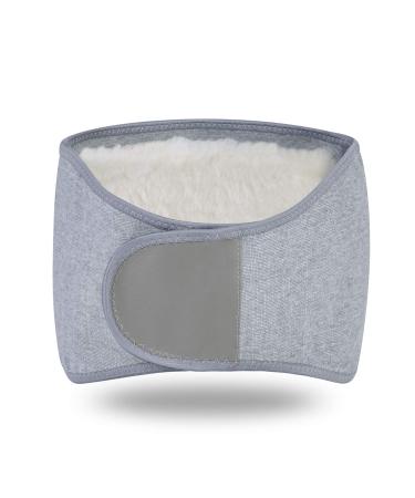 Lumbar support belt winter back support plush lining abdominal belt warmth back support belt thickened back support straps waist protection lumbar support cold protection thermal belt for women men gray