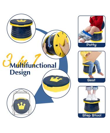 Portable Potty for Kids Toddler Travel Foldable Training Toilet Travel Potty Children's Portable Toilet Potty Emergency Toilet for Car Camping Outdoor Indoor(Deep Blue) - Buy Online on GoSupps.com