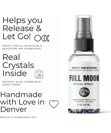 Full Moon Ritual Spray with Real Crystals for Letting Go, Releasing, and Amplifying Moon Energy - Includes FREE Moon Ritual - Buy Online on GoSupps.com