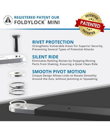 FoldyLock Mini - Patented Lightweight Bicycle Lock - 75cm Black - Heavy Duty Anti Theft Lock for Electric Scooter & Folded Bikes - Buy Online on GoSupps.com