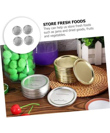 POPETPOP 90 Pcs Mason Jar Lids Coffee Glass Storage Lids Canning Jar Lid Gold Cake Board Glass Coffee Carafe Reusable Canning Cover Thai Massage Stick Ball Jar Lids Tinplate Ring Wide Mouth Silverx3pcs 8.6X8.6X0.2CMx3pcs - Buy Online on GoSupps.com