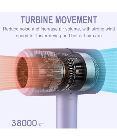 Ionic Hair Dryer - Blue Light Hair Care Gradient Hair Dryer Electric Hair Dryer Household Constant Temperature Cold and Hot Silent Hair Dryer - Fashion Lightweight Portable Travel Hairdryer - Buy Online on GoSupps.com