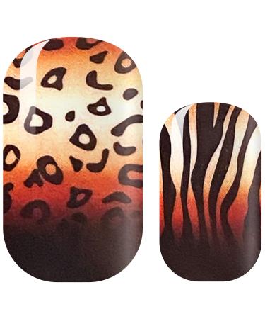 Avoa Beauty nail film - "Eye of the Tiger" black brown red white leo animal print nail art design 16 thin self -adhesive long -lasting nail wraps