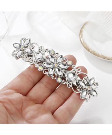 Barrette Crystal Hair Clips Rhinestone Bridal Wedding Hair Accessories for Women Elegant Rhinestone Flower Hair Clips Jewelry Hair Decorations For Wedding Birthday Prom Gift - Buy Online on GoSupps.com