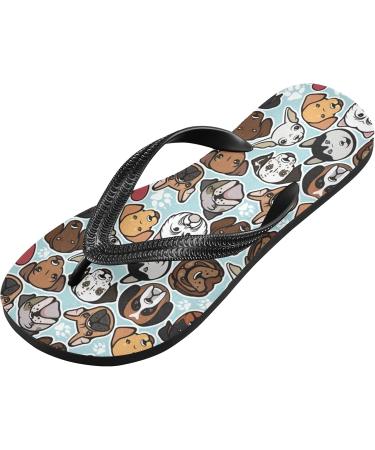 Mnsruu Dog Paw Print Flip Flops for Men & Women | Home Hotel Spa & Travel Footwear - Buy Online on GoSupps.com