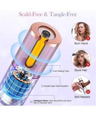 Automatic Rechargeable Rotating Curling Iron - 6 Temps & Timers Ceramic Wand Safe & Easy Curls - Buy Online on GoSupps.com