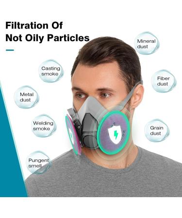 kyflzl Half Facepiece Reusable Respirator with 2097 filters Against Dust Particle Pollen Lead Paint & Asbestos Widely Used in Painting Cement plant Decorating Carpentry Welding Metal Cutting - Buy Online on GoSupps.com
