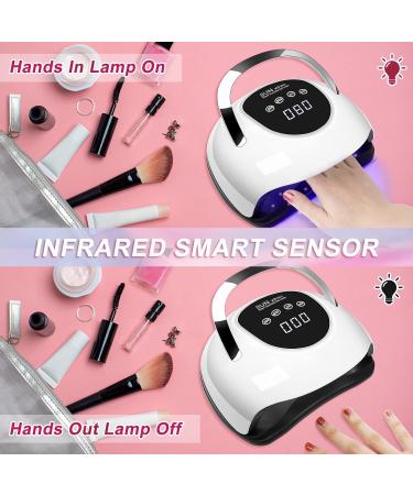 2024 Latest Upgrade UV Nail Lamps 220W UV Lamps for Gel Nails Professional Faster Nail Dryer with 4 Timers Touch Screen Automatic Sensor Portable Handle Nail Art Light Tools for Curing Nail Polish Off White - Buy Online on GoSupps.com
