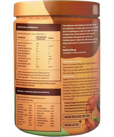 Buy Ori n#Nu ion 100% Natural Vegan Plant Protein Powder - Coffee Caramel Flavor 25g Protein Gluten & Dairy Free No Added Sugar 7 Servings - International Shipping Available - Buy Online on GoSupps.com