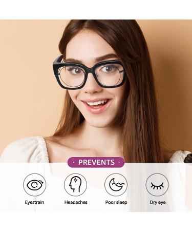 LVIOE Blue Light Filter Glasses for Eye Strain Relief - Over Glasses for All Users - Stylish Black Design - Buy Online on GoSupps.com