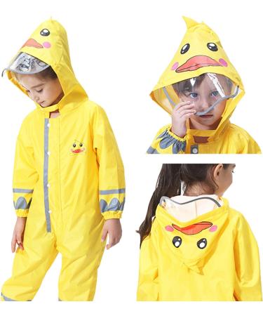 De feuilles Kids Yellow Duck Button Rain Suit | Waterproof Hooded Jumpsuit 7-9 Years - Buy Online on GoSupps.com