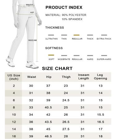 Women's Stretch Golf Pants - Lightweight & Breathable Twill Chino - Black (2 Pack) - Buy Online on GoSupps.com