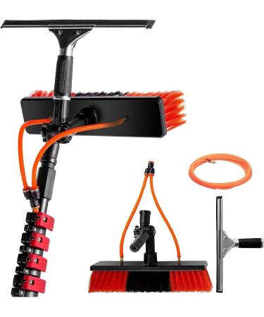 Water Fed Pole Kit Water Fed Brush W/Squeegee Water Fed Cleaning System 3-In-1 Aluminum Outdoor Window (Color : 10.8 M/35.4 Ft) (6.0 M/19.7 Ft)